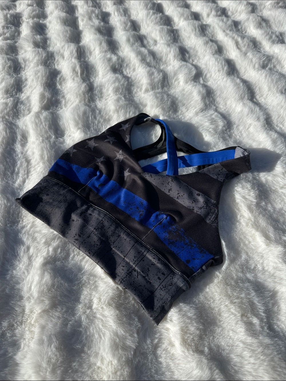 Born primitive thin blue line police sports bra - blue line XS